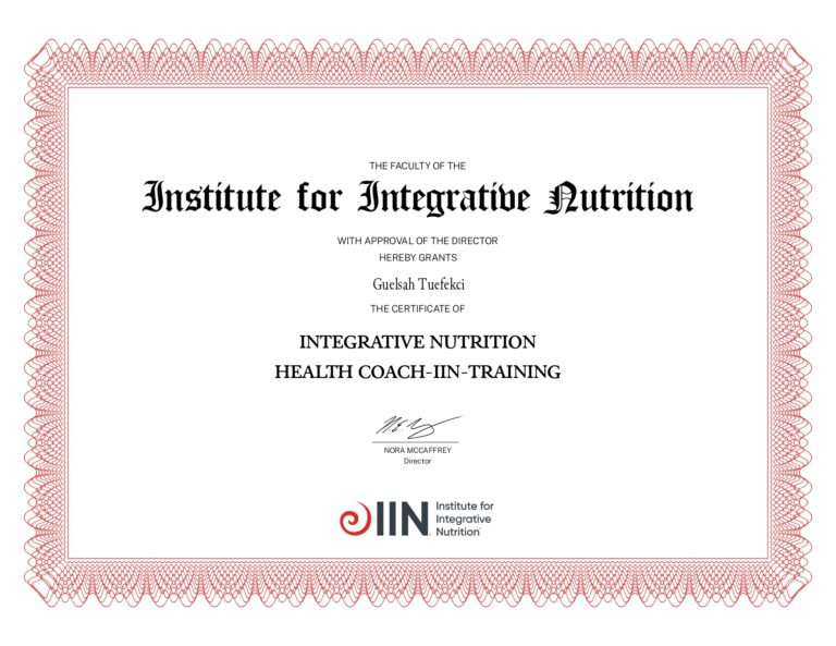 Institute for Integrative Nutrition Ausbildung Zertifikat